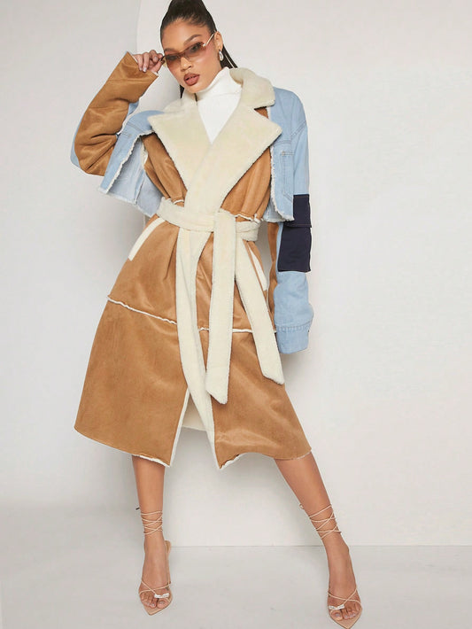 Unique Colorblock Trench