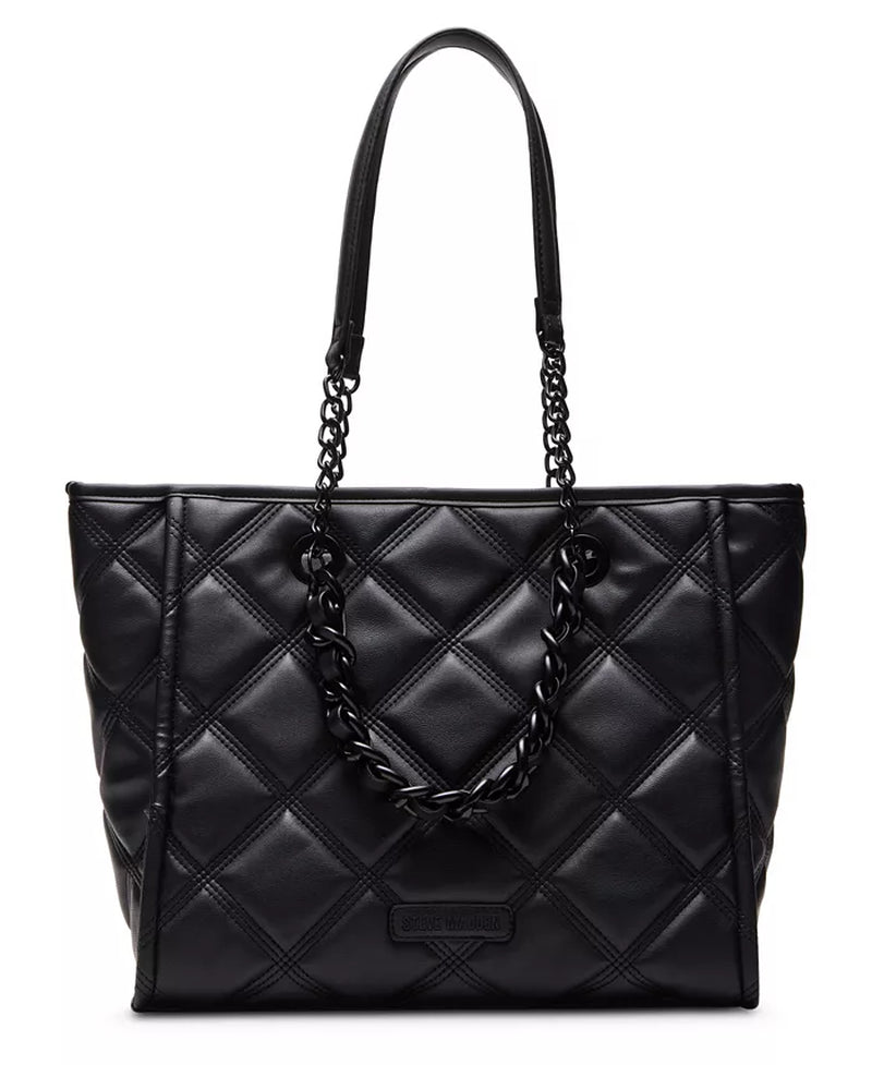 Quilted Faux Leather Tote with Pouch